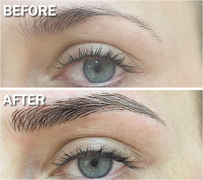 Picture of eyebrows that have been microbladed